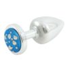 Plug Anal Less Cromado Médio Cravejado Hard Azul