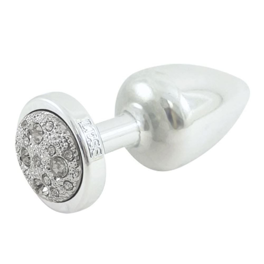 Plug Anal Less Cromado Médio Cravejado Hard Cromado