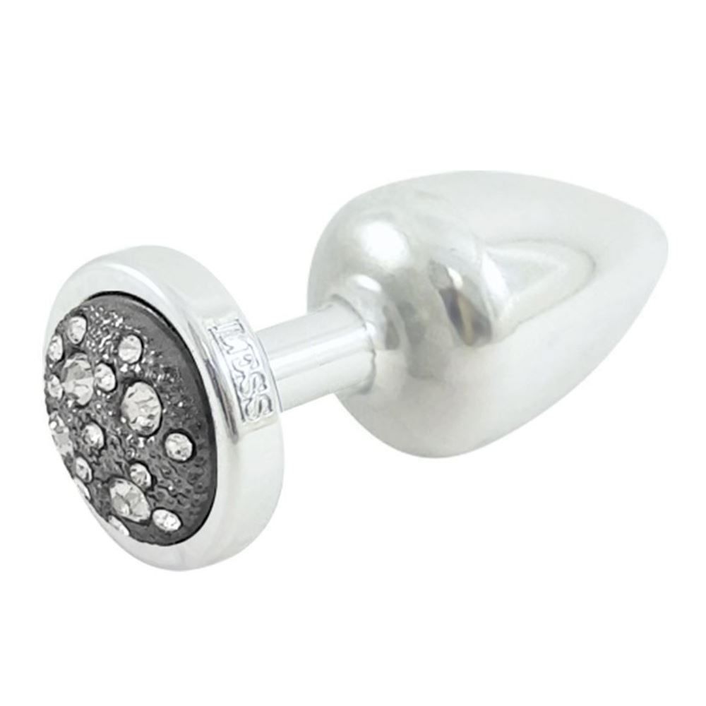 Plug Anal Less Cromado Médio Cravejado Hard Onix