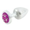 Plug Anal Less Cromado Médio Cravejado Hard Rosa