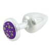 Plug Anal Less Cromado Médio Cravejado Hard Roxo