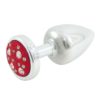Plug Anal Less Cromado Médio Cravejado Hard Vermelho
