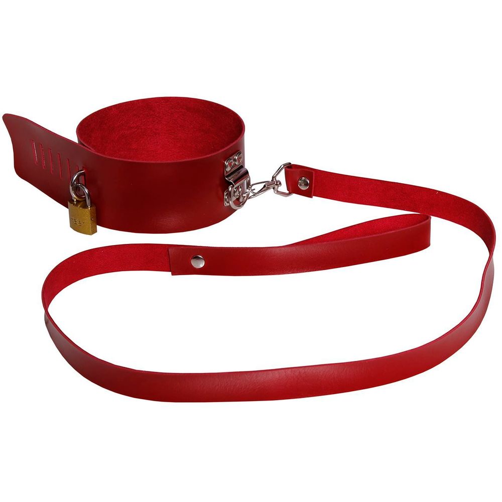 Coleira Carrara Com Cadeado Dominatrix vermelha