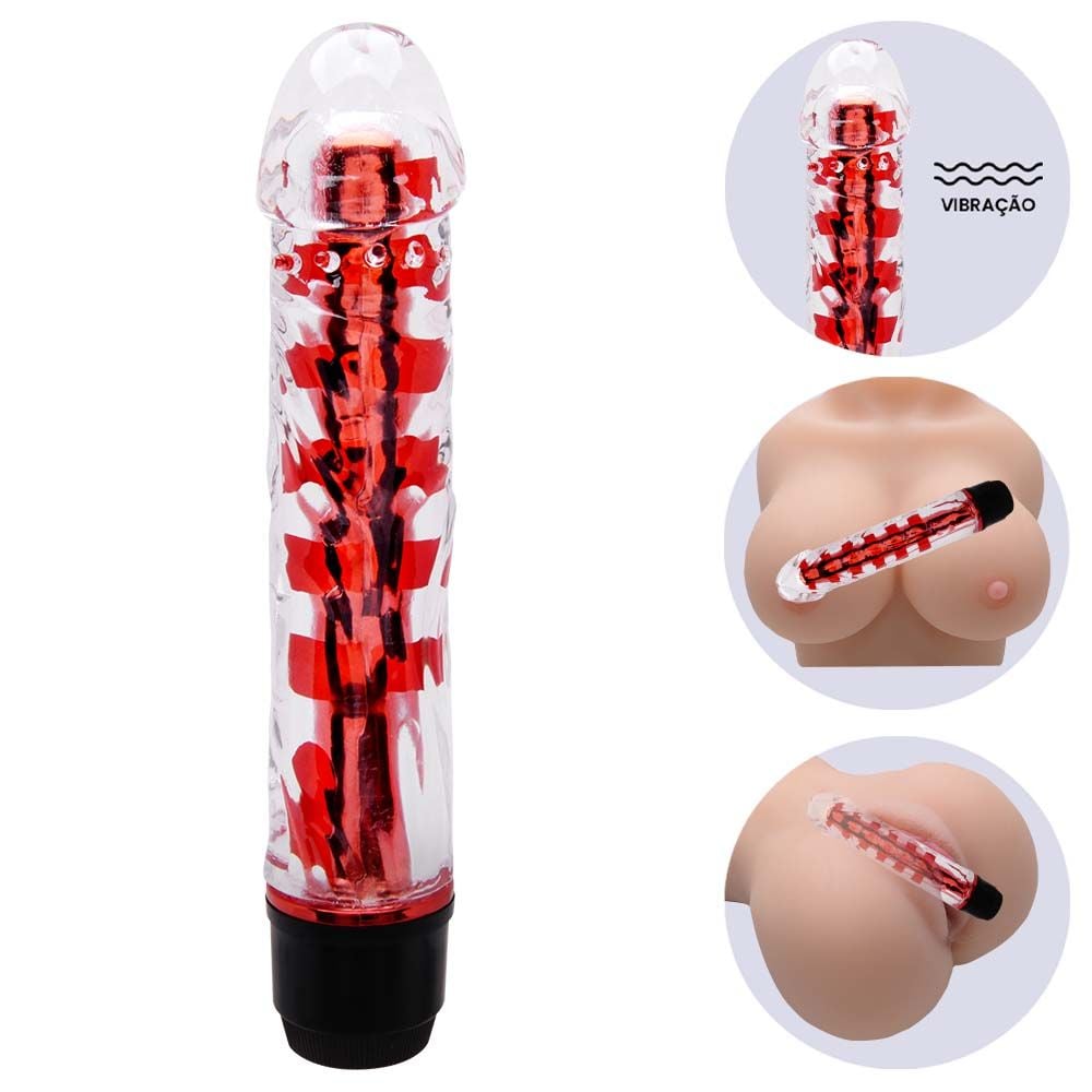 Vibrador Personal Com Capa Silicone Em Formato De Pênis (3)