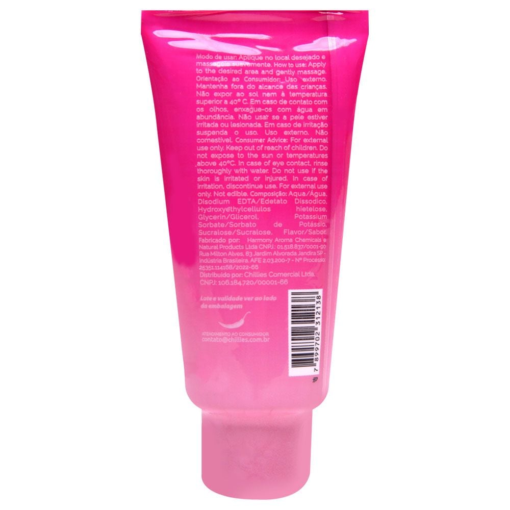 Fácil Lub Aromático Gel Corporal 60G Chillies Algodão Doce e Chiclete Verso