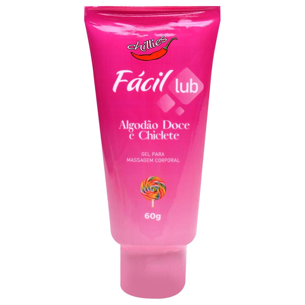 Fácil Lub Aromático Gel Corporal 60G Chillies Algodão Doce e Chiclete