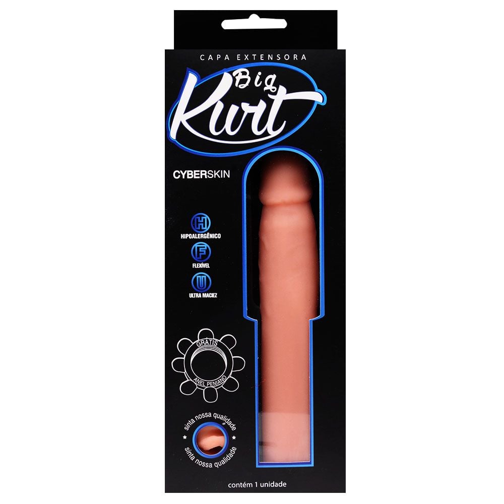 Capa Peniana Cyber - Big Kurt - Aumenta 4cm - Kgel - Cor Bege (8)