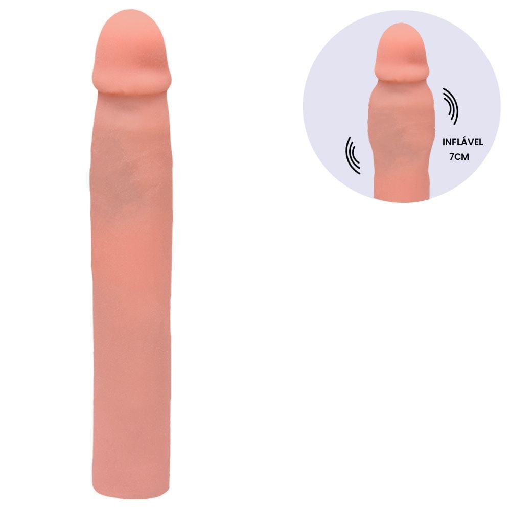 Capa Peniana Cyber Big Kurt Aumenta - 7cm - Kgel - Cor Bege (9)