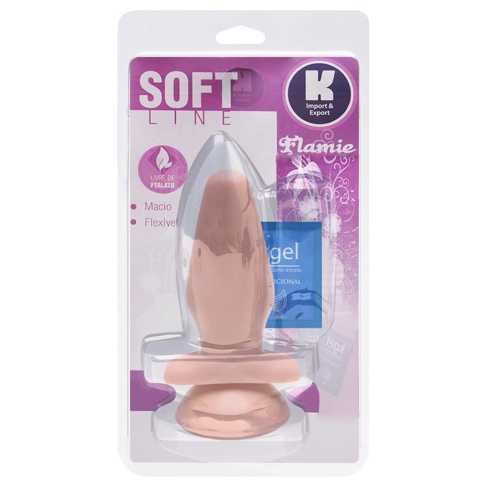 Plug Anal Maciço Com Ventosa - 13,5cm - Kgel - Cor Bege (1)