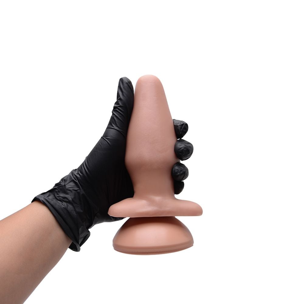 Plug Anal Maciço Com Ventosa - 13,5cm - Kgel - Cor Bege (3)