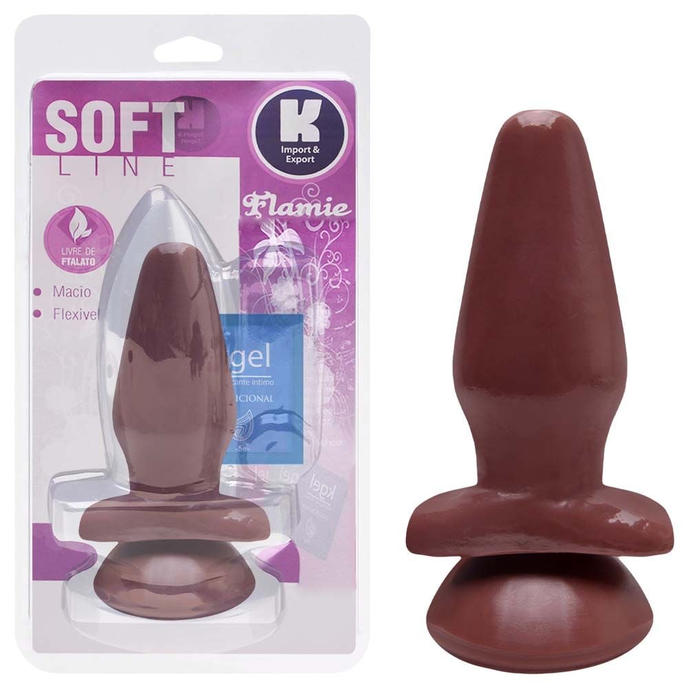 Plug Anal Maciço Com Ventosa - 13,5cm - Kgel - Cor Chocolate (3)