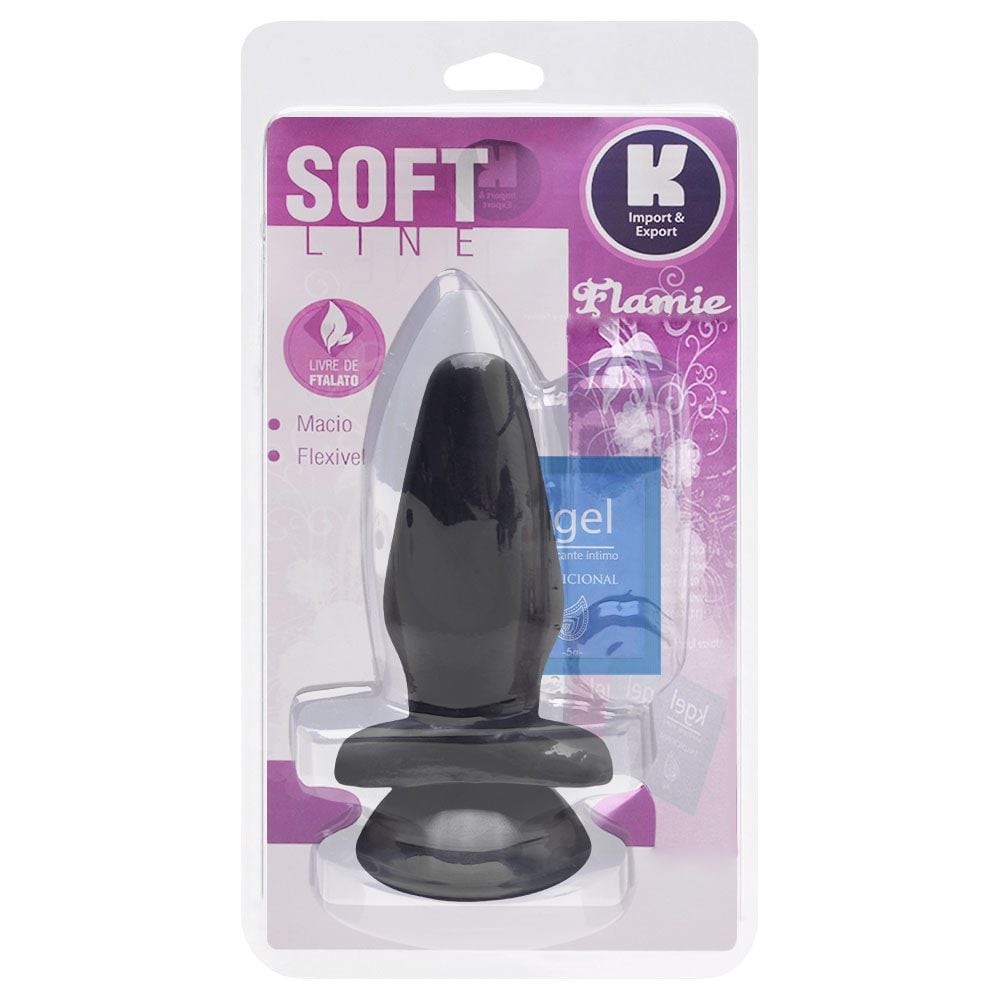 Plug Anal Maciço Com Ventosa - 13,5cm - Kgel - Cor Preto (2)