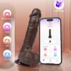 Dildo Penis Rotativo com Vibro e Aquecedor MARROM (4)