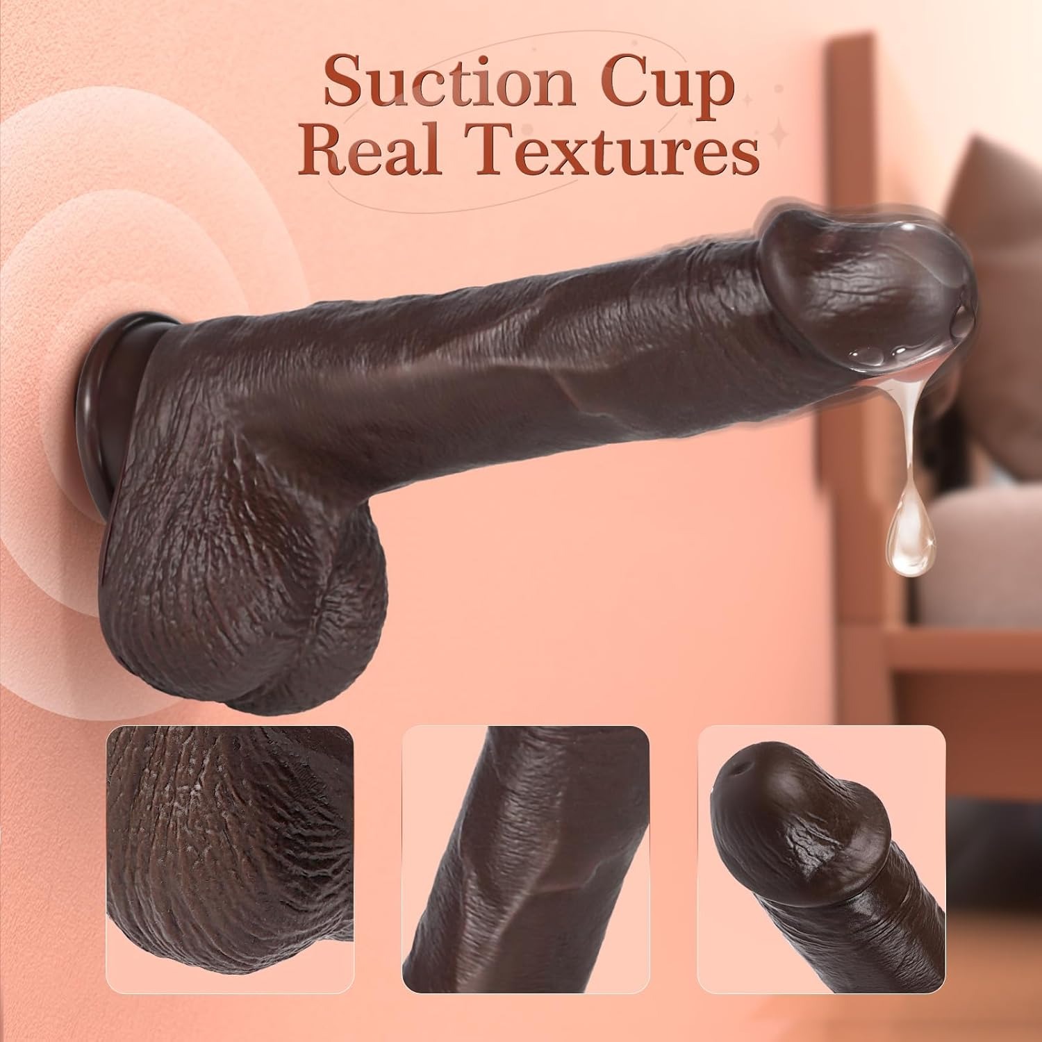 Dildo Penis Rotativo com Vibro e Aquecedor MARROM (7)
