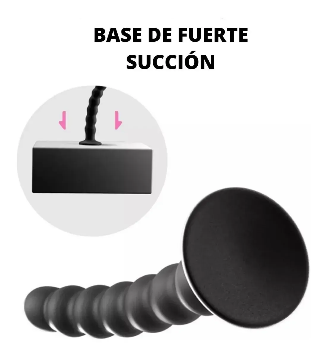 Plug Anal 7 Contas com Ventosa 17 x 2,5 cm PRETO (3)