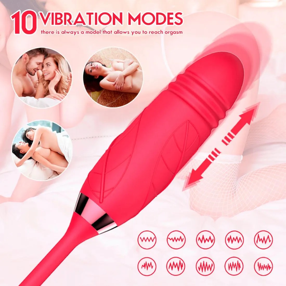 Vibrador Duplo com 10 Modos de Vibração, Pulsação e Vai e Vem Vip Mix (12)