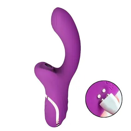 Vibrador Feminino Sugador com Estimulação Ponto G Roxo (2)