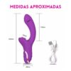 Vibrador Feminino Sugador com Estimulação Ponto G Roxo (4)