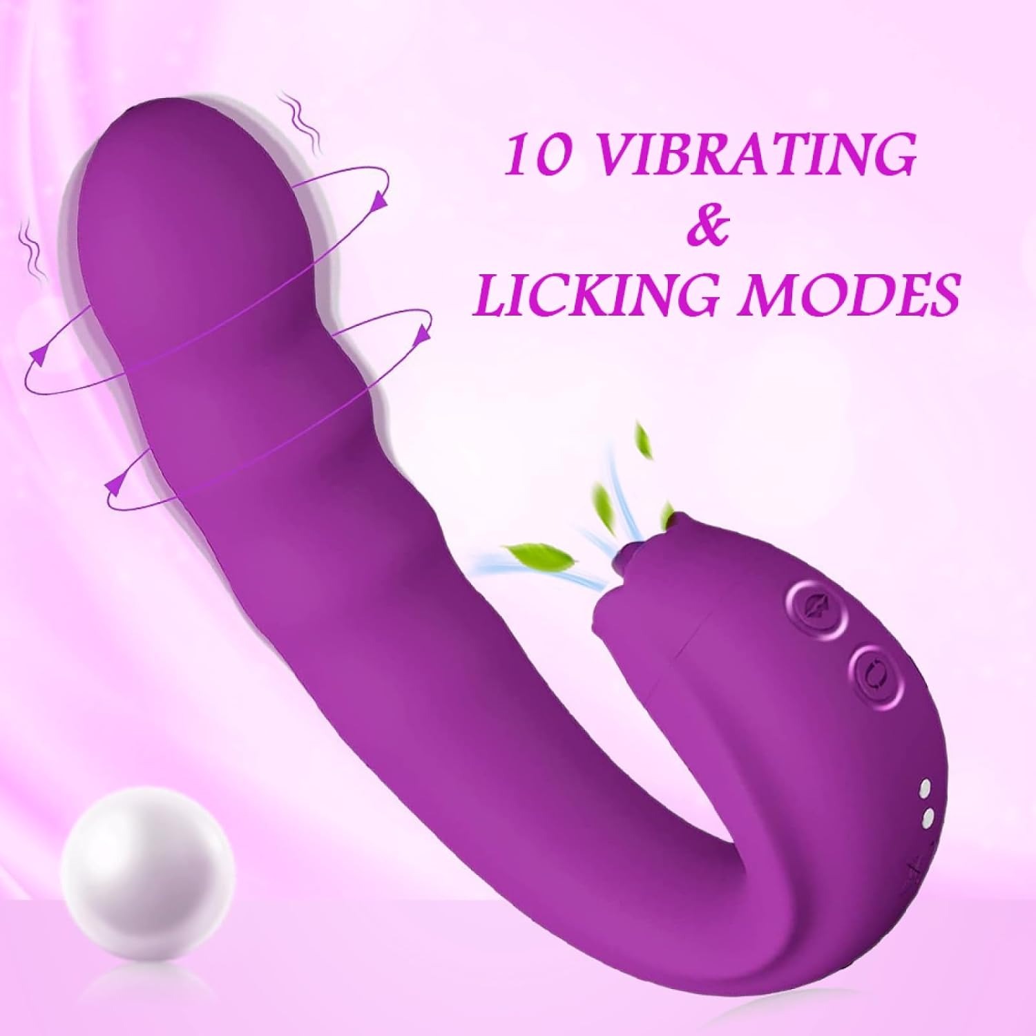 Vibrador Giratório Recarregavel 2 em 1 com Estimulador Lingua de Clitoris (3)