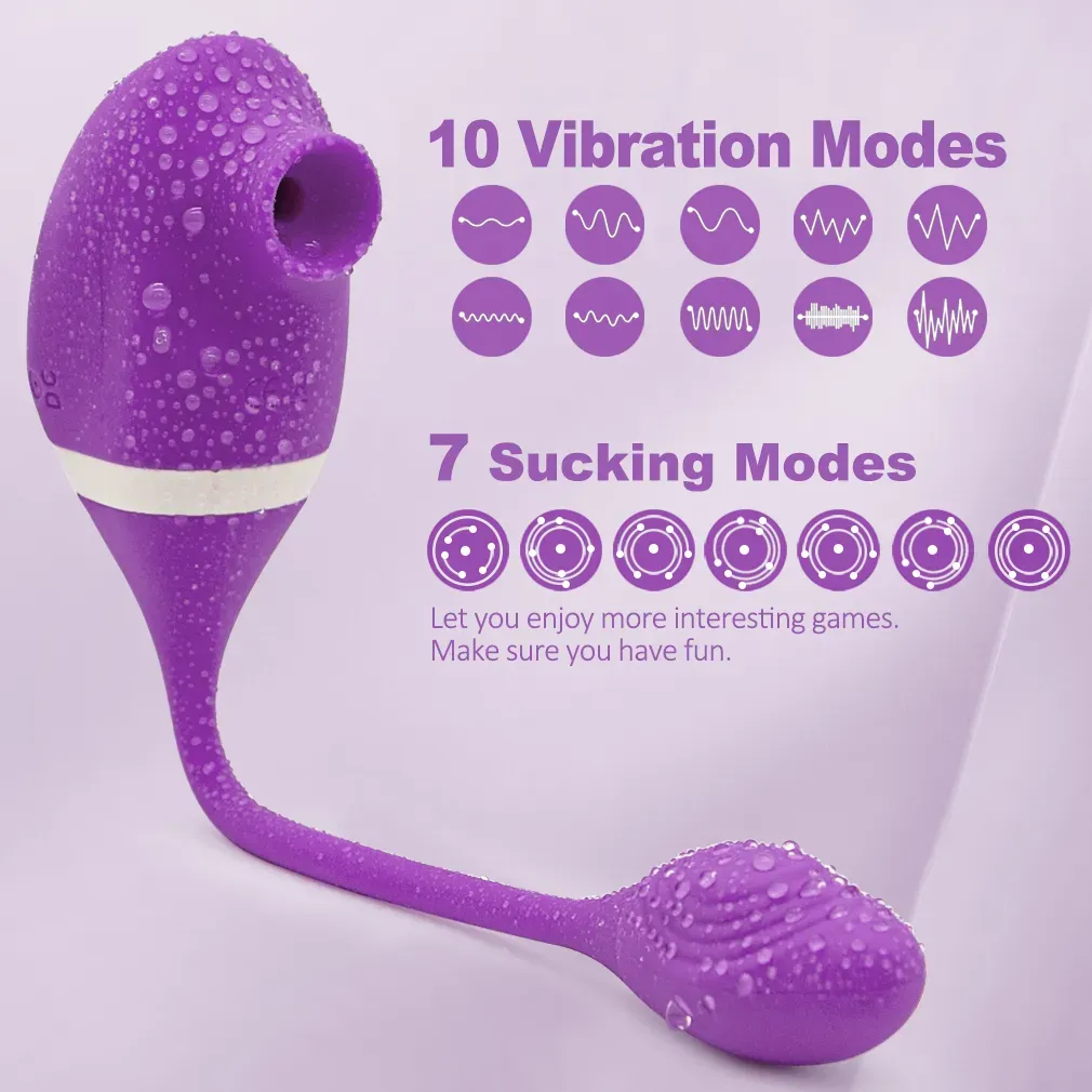 Vibrador Recarregavel com Sugador de Clitoris ROXO (2)