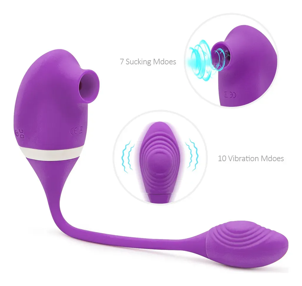 Vibrador Recarregavel com Sugador de Clitoris ROXO (4)