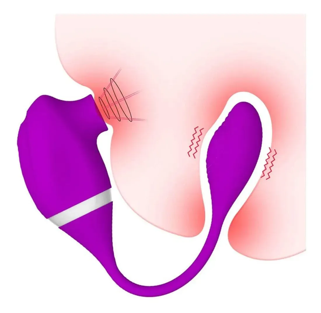 Vibrador Recarregavel com Sugador de Clitoris ROXO (5)