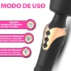 Vibrador Varinha Mágica Recarregável Ponta Dupla 10 Niveis (1)