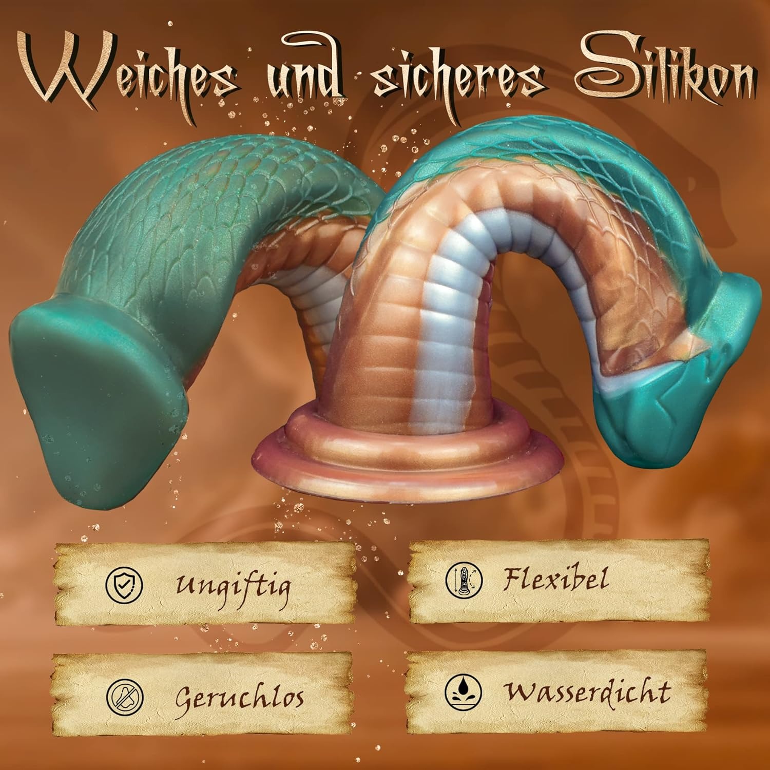 Penis de Borracha Cobra com Ventosa VERDE ESCURO (3)