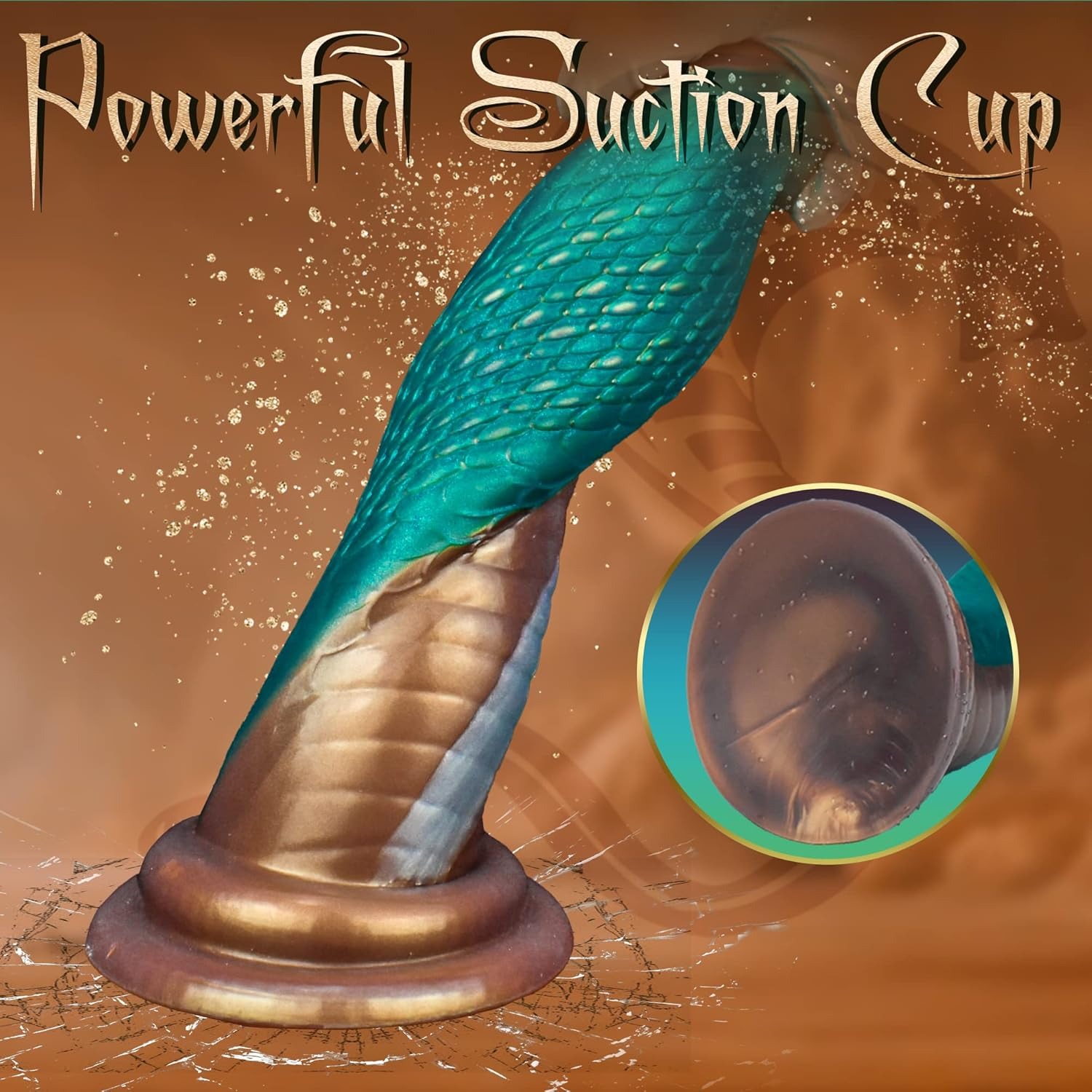 Penis de Borracha Cobra com Ventosa VERDE ESCURO (4)