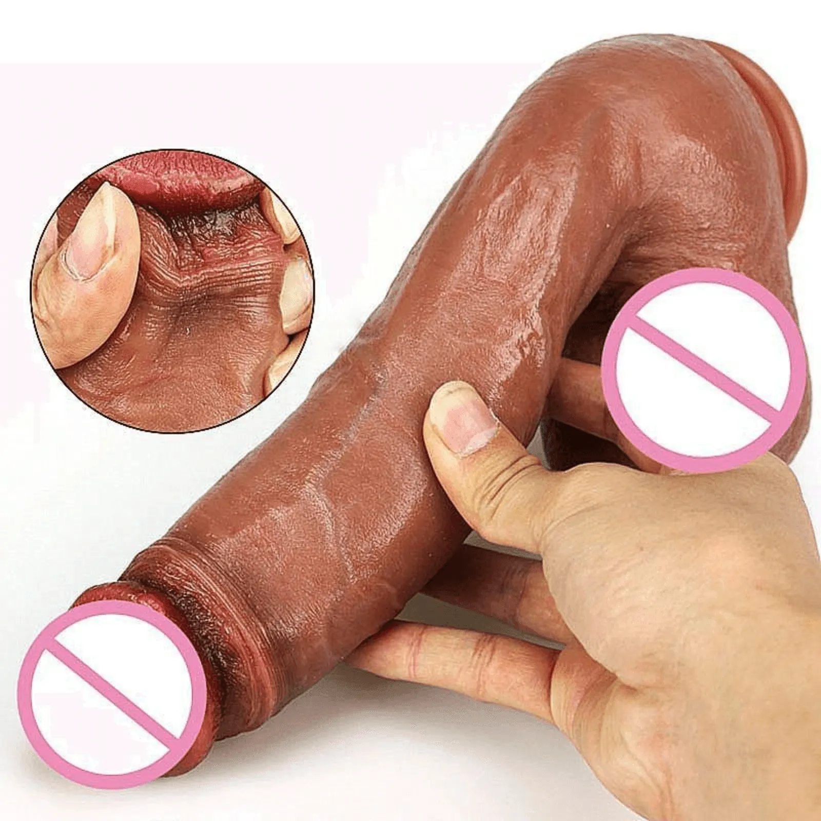 Penis de Borracha Super Realista com Ventosa 26,5 x 5cm BEGE (2)