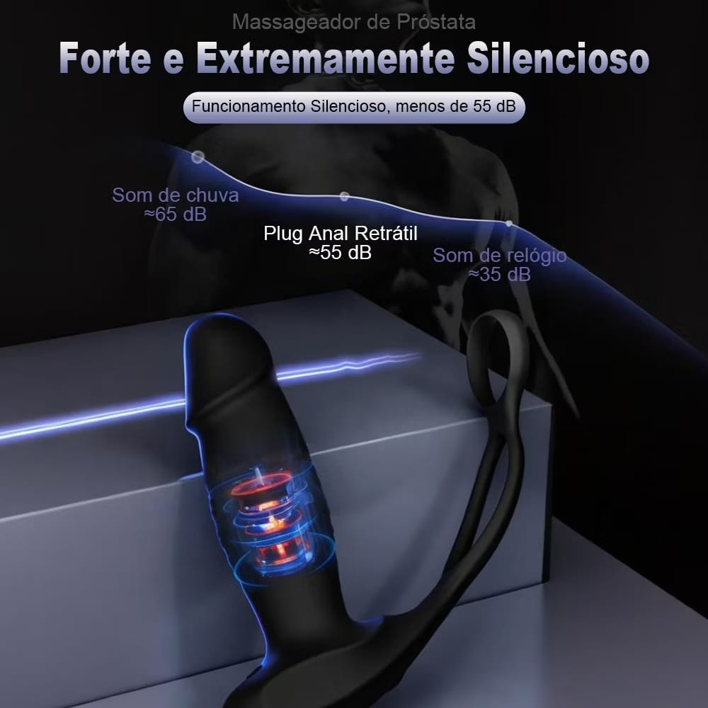Anel peniano Vibratorio com plug anal controle aplicativo (4)