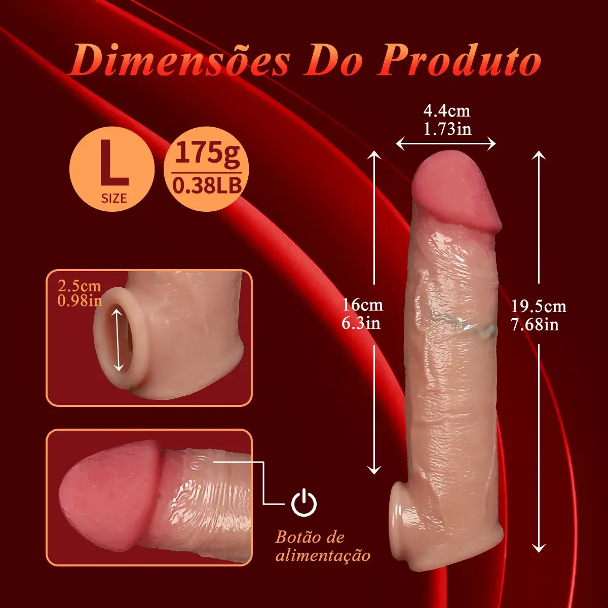 Capa Peniana Vibratória Estende O Pênis E Retarda A Ejacula (3)