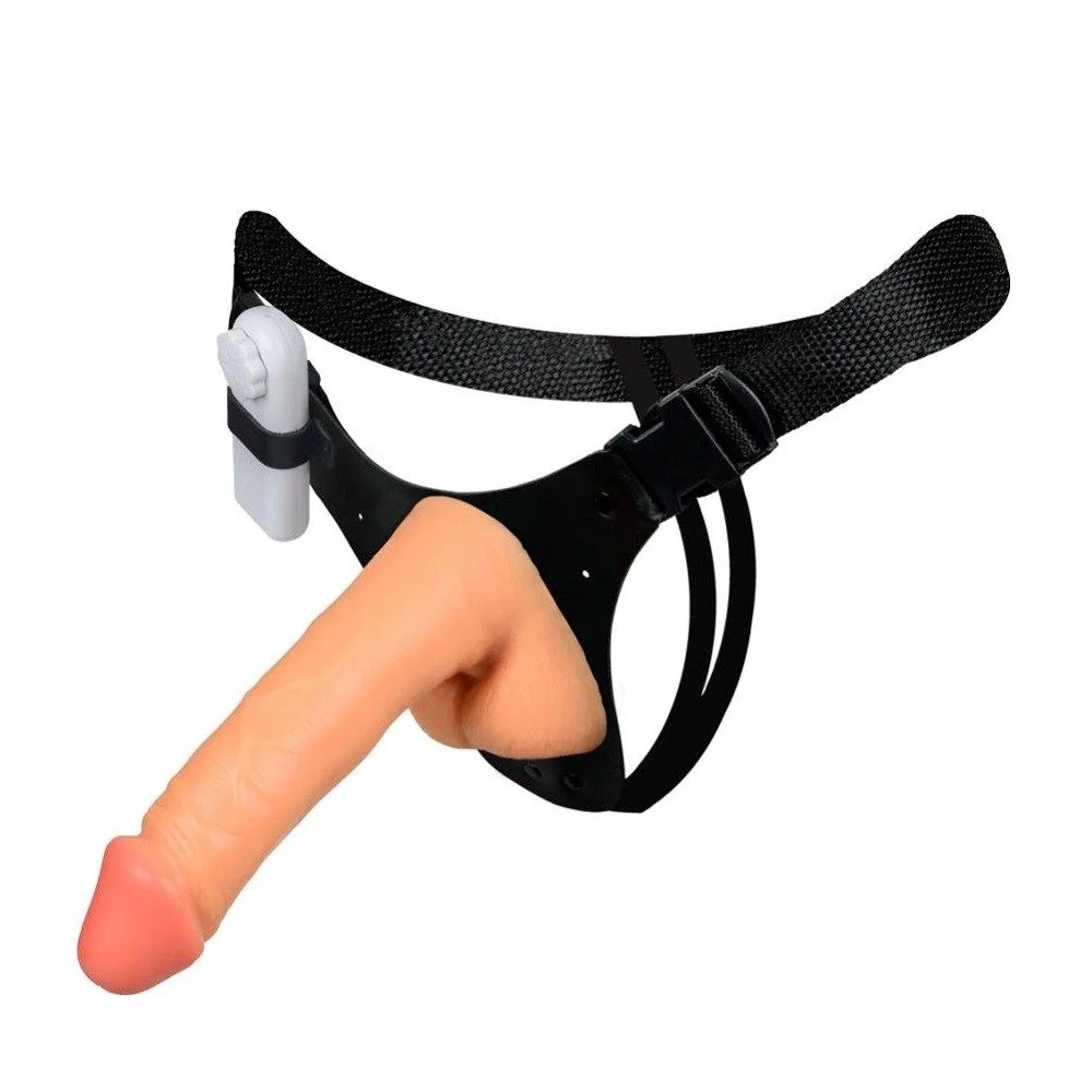 Cinta Com Prótese E Escroto E Vibro 19 X 4,8Cm La Pimienta